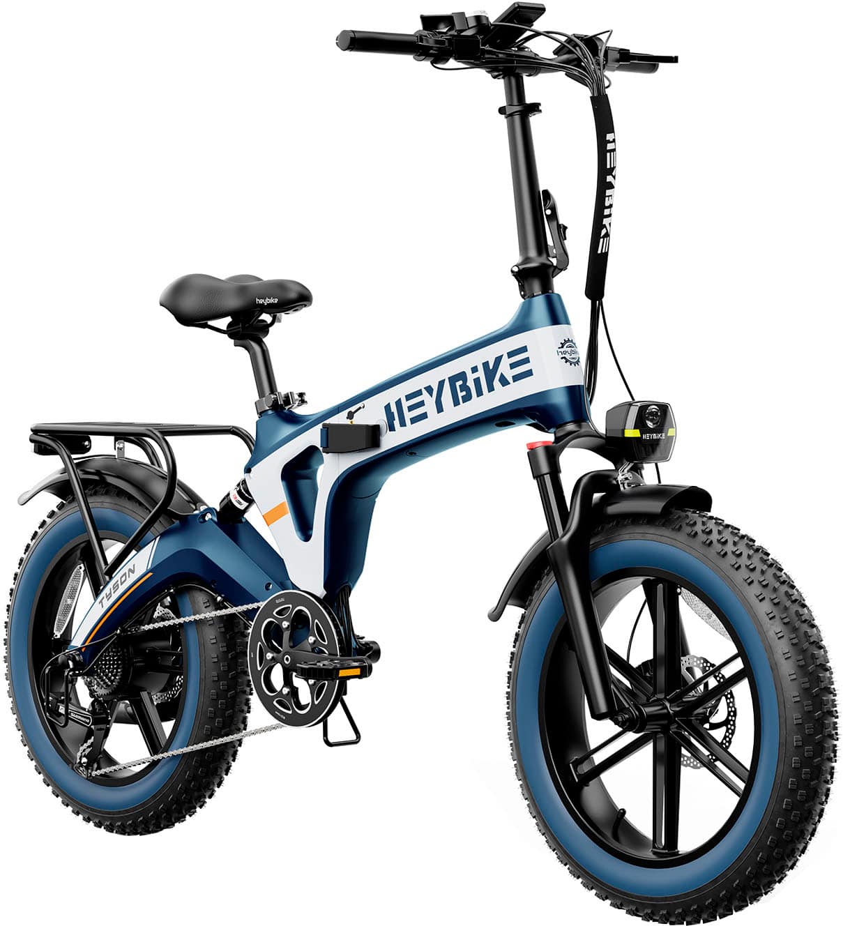 Front. Heybike - Tyson Foldable E-bike w/ 55mi Max Operating Range & 28 mph Max Speed - Blue.