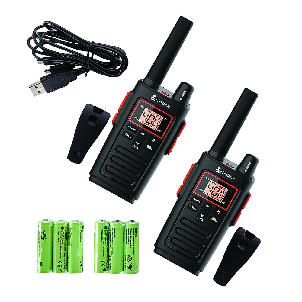Left. Cobra - 32-Mile, 40-Channel 2-Way Radios (Pair) - Black.