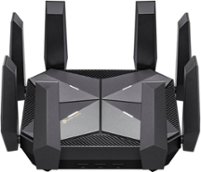 TP-Link - Archer AXE300 AXE16000 Quad-Band Wi-Fi 6E Router - Black - Front_Zoom
