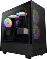 NZXT - H5 Flow RGB ATX Mid-Tower Case with RGB Fans - Black - Front_Zoom