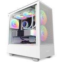 NZXT - H5 Flow RGB ATX Mid-Tower Case with RGB Fans - White - Front_Zoom