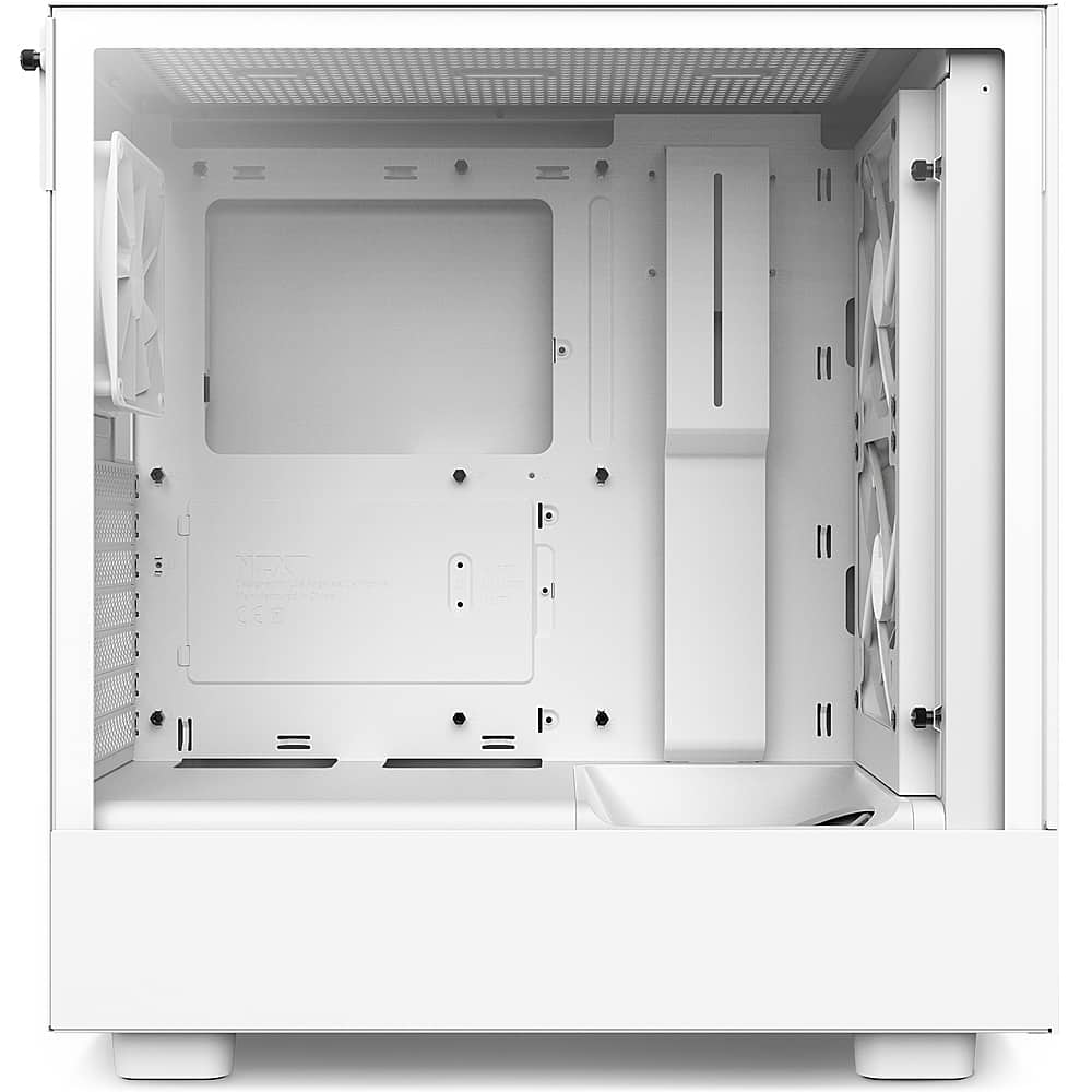 Alt View 11. NZXT - H5 Flow RGB ATX Mid-Tower Case with RGB Fans - White.