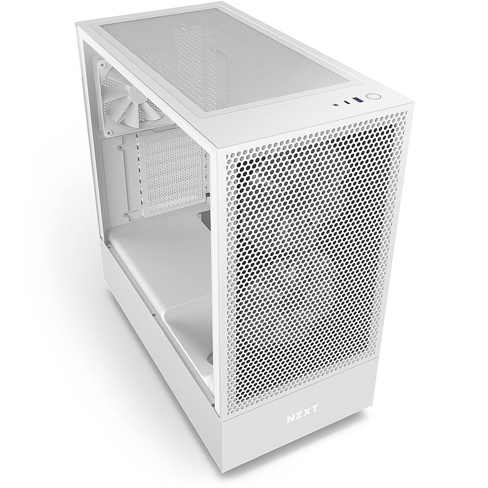 Alt View 12. NZXT - H5 Flow RGB ATX Mid-Tower Case with RGB Fans - White.