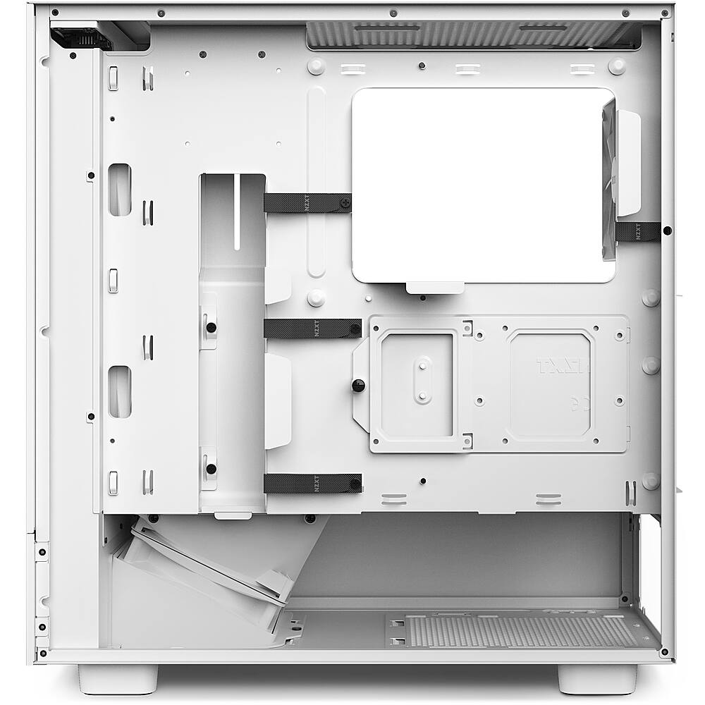 Alt View 15. NZXT - H5 Flow RGB ATX Mid-Tower Case with RGB Fans - White.