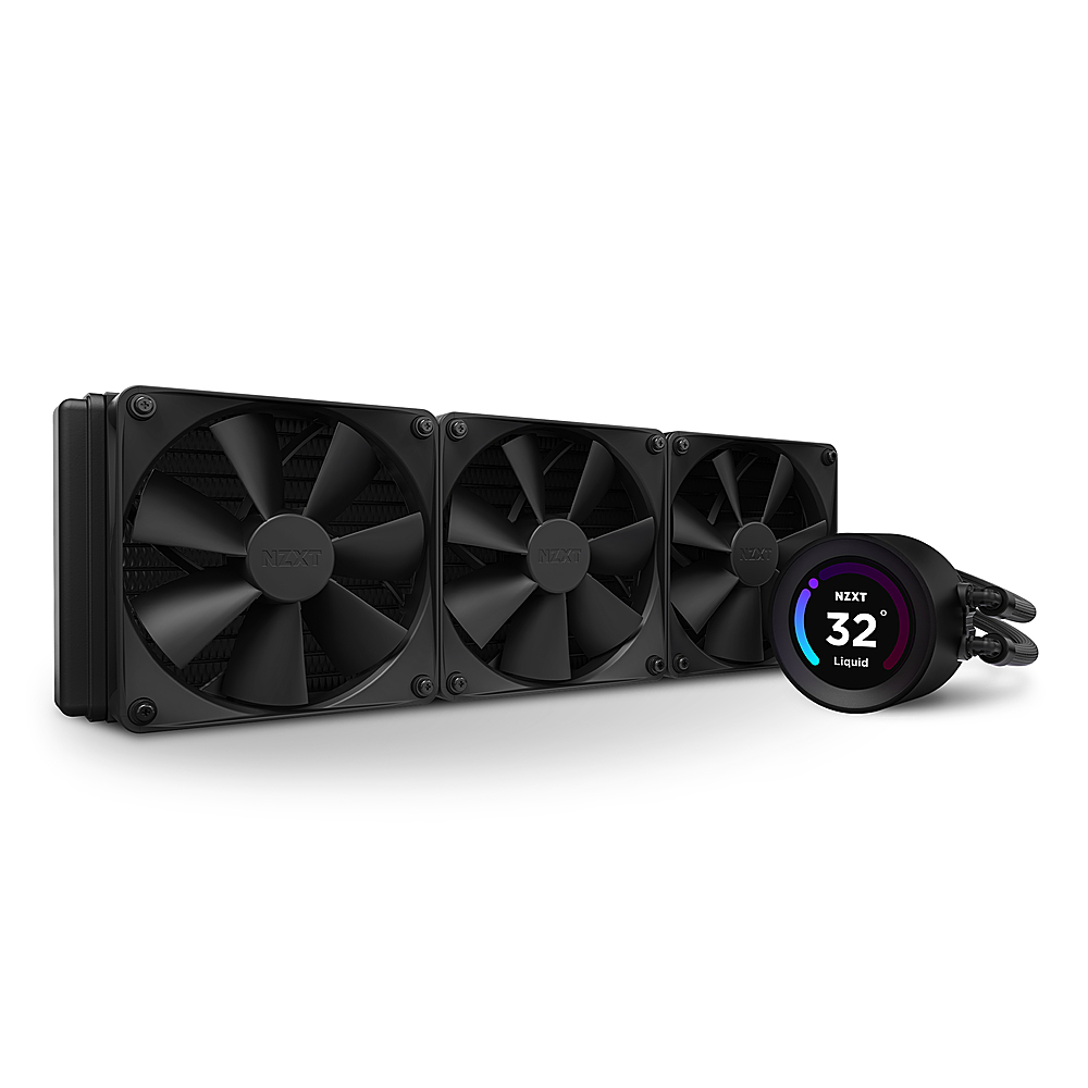 NZXT Kraken Elite 360 120mm Fans + AIO 360mm Radiator Liquid System with 2.36" wide-angle LCD display and Fans Black RL-KN36E-B1 - Best Buy
