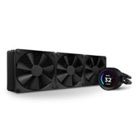 NZXT - Kraken Elite 360 - 120mm Fans + AIO 360mm Radiator Liquid Cooling System with 2.36" wide-angle LCD display and F  Fans - Black - Front_Zoom