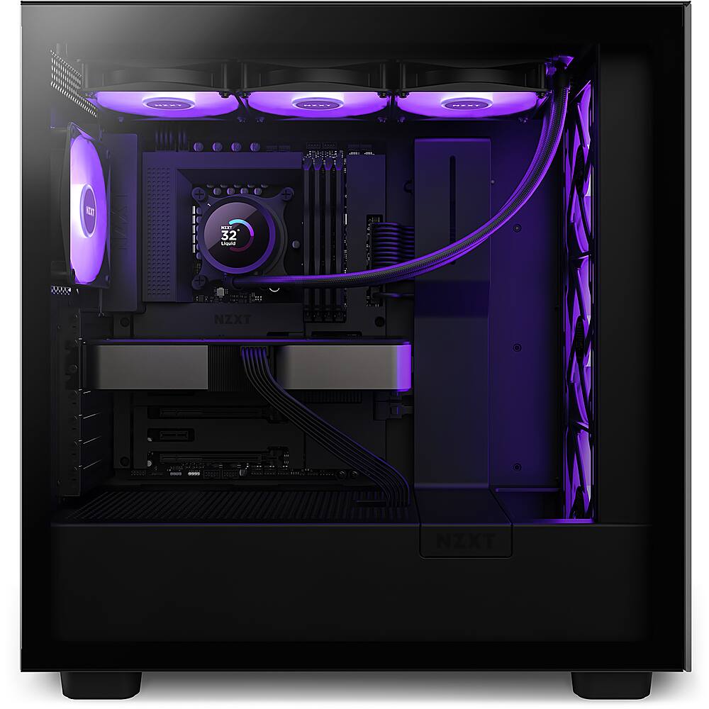 Alt View 13. NZXT - Kraken RGB 360mm Radiator CPU Liquid Cooler (3 x 120mm Core Fans) with RGB Controller and 1.54" LCD Display - Black.