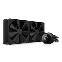 NZXT - Kraken 280 - 140mm Fans + AIO 280mm Radiator Liquid Cooling System with 1.54" LCD Display and F Series Fans - Black - Front_Zoom