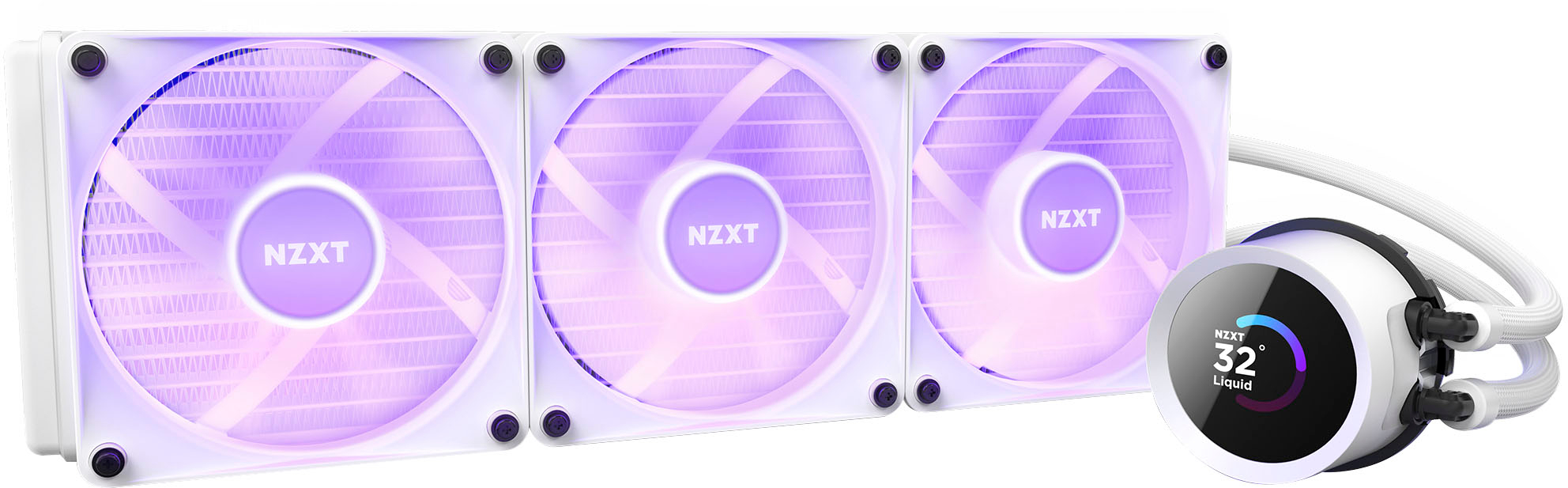 NZXT Kraken 360 - RL-KN360-B1-360mm AIO CPU Wasserkühlung - 1,54 LCD  Display 240x240-3x120mm PWM Fans - EIN Breakoutkabel zur einfachen  Installation