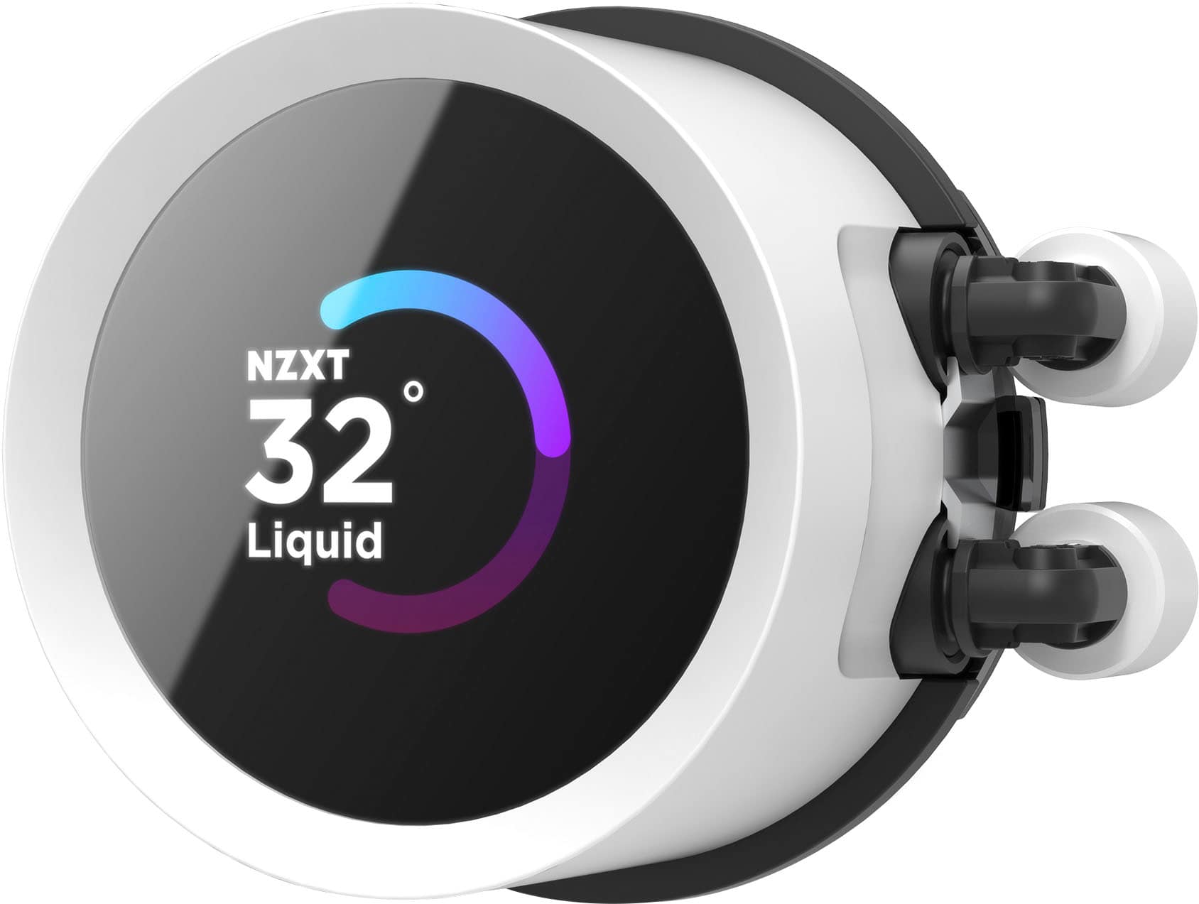 Alt View 22. NZXT - Kraken RGB 360mm Radiator CPU Liquid Cooler (3 x 120mm Core Fans) with RGB Controller and 1.54" LCD Display - White.