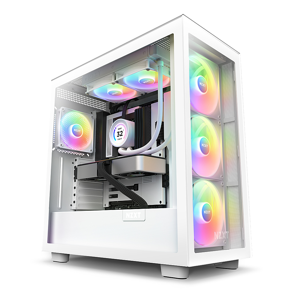 NZXT Kraken 240 120mm Fans + AIO 240mm Radiator Liquid Cooling System with  1.54 LCD display and RGB Fans White RL-KR240-W1 - Best Buy