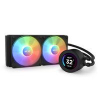 NZXT - Kraken Elite 240 - 120mm Fans + AIO 240mm Radiator Liquid Cooling System with 2.36" wide-angle LCD display and RGB Fans - Black - Front_Zoom