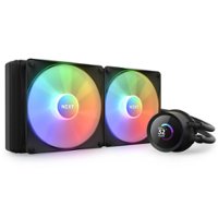 NZXT - Kraken RGB 280mm Radiator CPU Liquid Cooler (2 x 140mm Core Fans) with RGB Controller and 1.54" LCD Display - Black - Front_Zoom