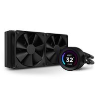 NZXT - Kraken Elite RGB 240mm Radiator CPU Liquid Cooler (2 x 120mm Core Fans) with RGB Controller and 2.36" LCD Display - Black - Front_Zoom