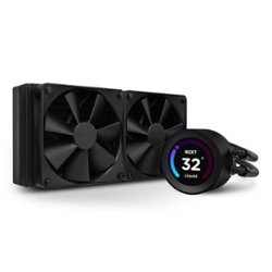 NZXT - Kraken Elite 240 - 120mm Fans + AIO 240mm Radiator Liquid Cooling System with 2.36" wide-angle LCD display and F  Fans - Black - Front_Zoom