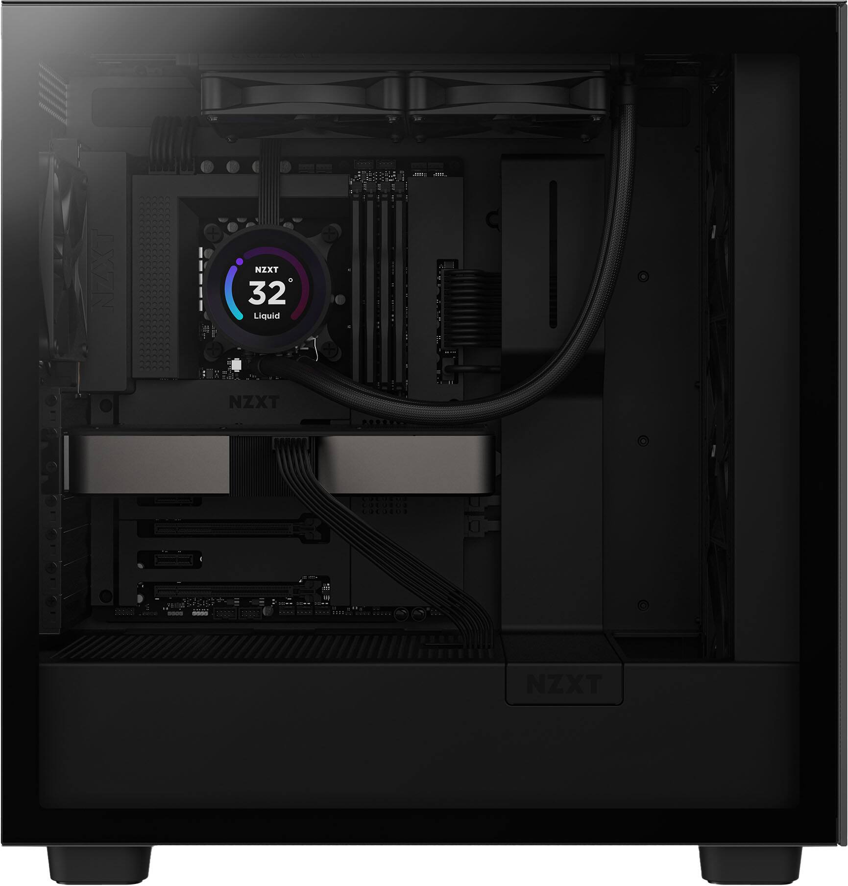 Alt View 17. NZXT - Kraken Elite RGB 240mm Radiator CPU Liquid Cooler (2 x 120mm Core Fans) with RGB Controller and 2.36" LCD Display - Black.