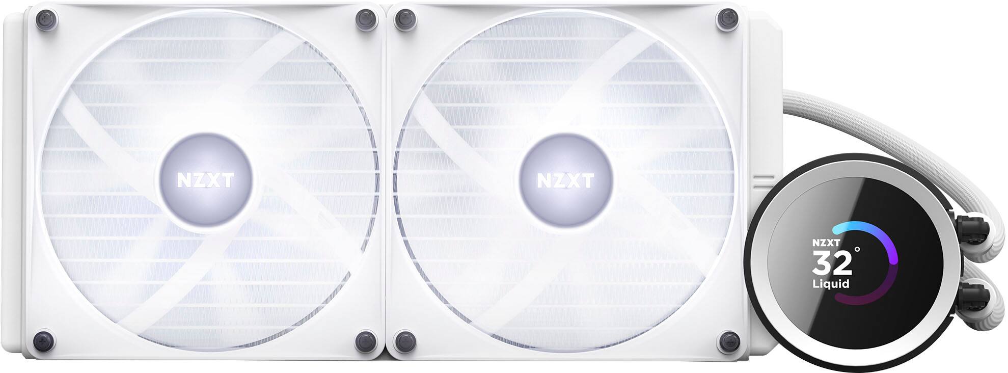 Alt View 13. NZXT - Kraken RGB 280mm Radiator CPU Liquid Cooler (2 x 140mm Core Fans) with RGB Controller and 1.54" LCD Display - White.