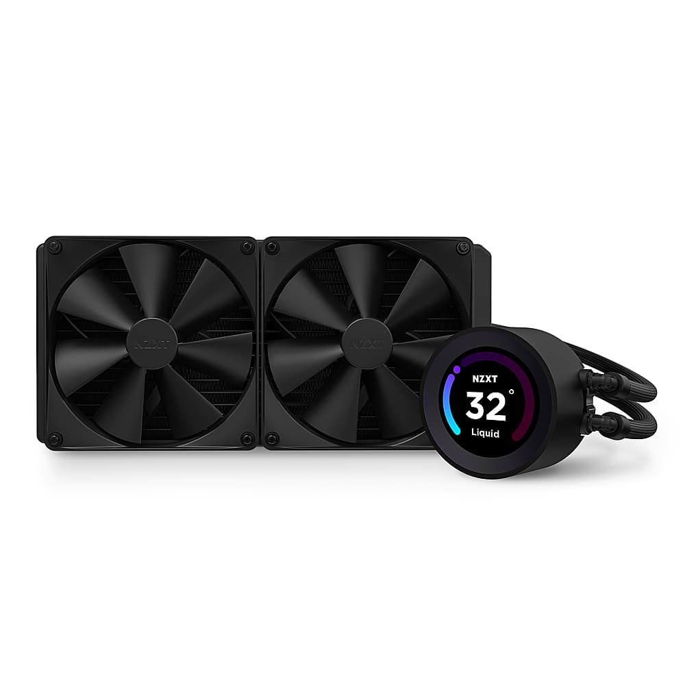 Alt View 11. NZXT - Kraken Elite 280mm Radiator CPU Liquid Cooler (2 x 140mm F Fans) with 2.36" LCD Display - Black.