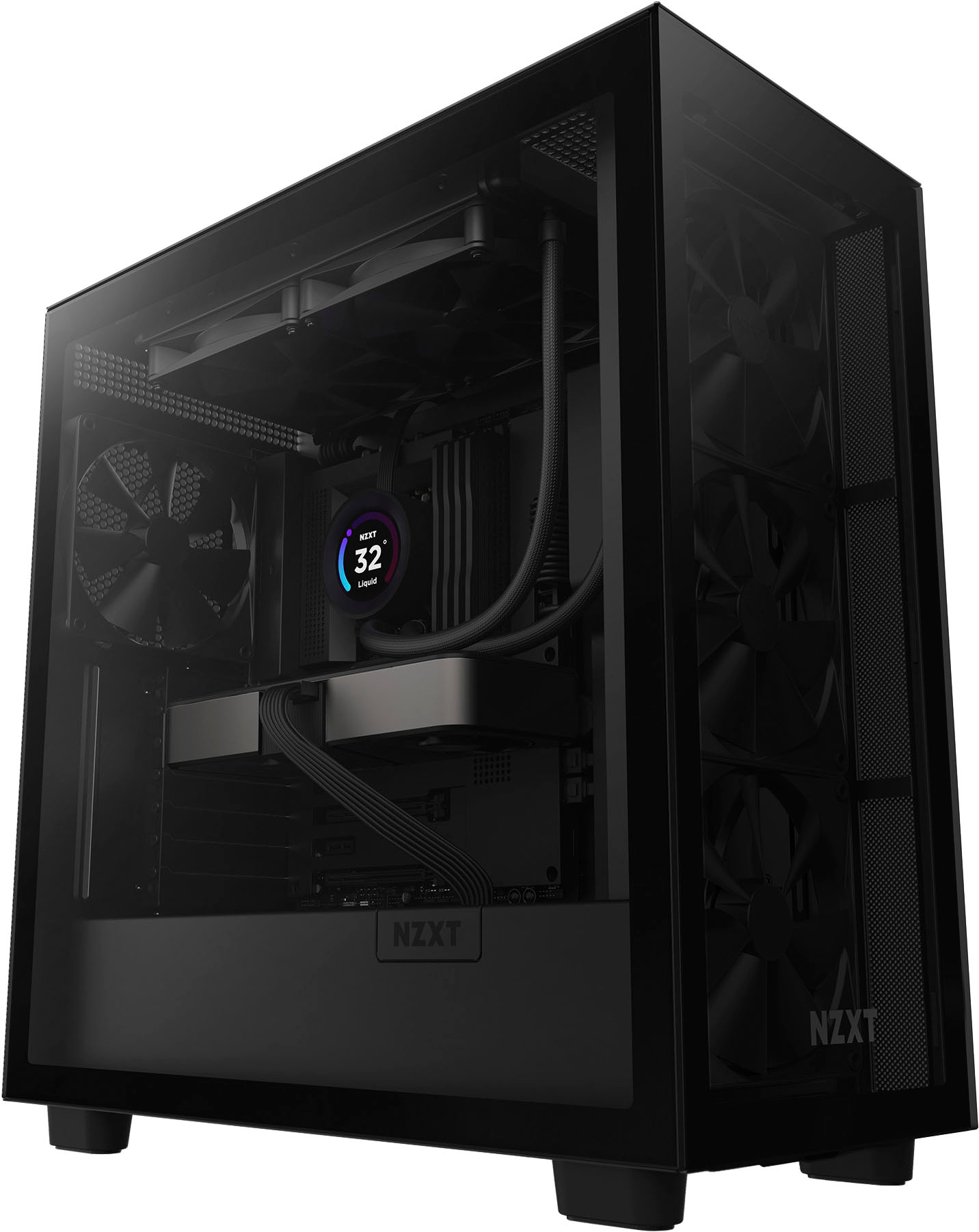 Alt View 17. NZXT - Kraken Elite 280mm Radiator CPU Liquid Cooler (2 x 140mm F Fans) with 2.36" LCD Display - Black.