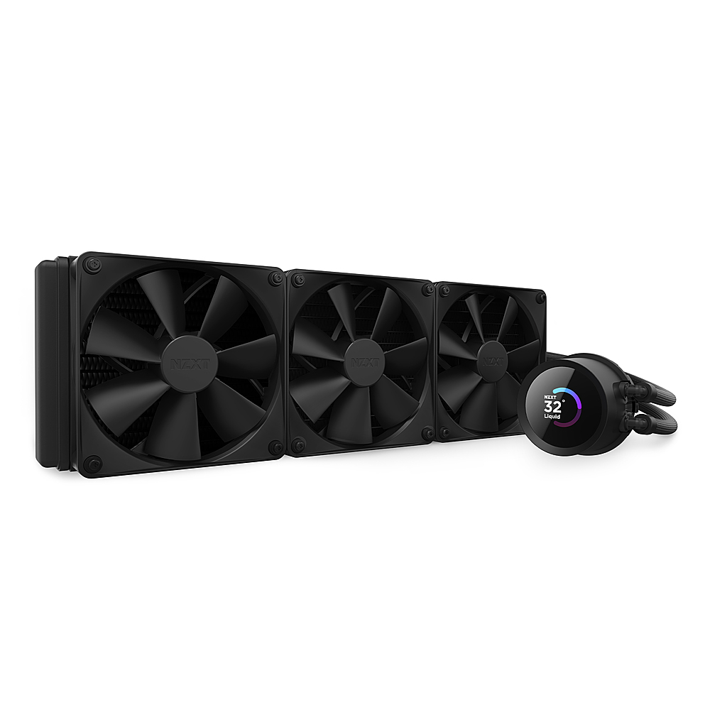 NZXT Kraken Fans + AIO 360mm Radiator Liquid Cooling System with 1.54" LCD Display and Series Fans Black RL-KN360-B1 - Best Buy