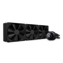 NZXT - Kraken 360 - 120mm Fans + AIO 360mm Radiator Liquid Cooling System with 1.54" LCD Display and F Series Fans - Black - Front_Zoom