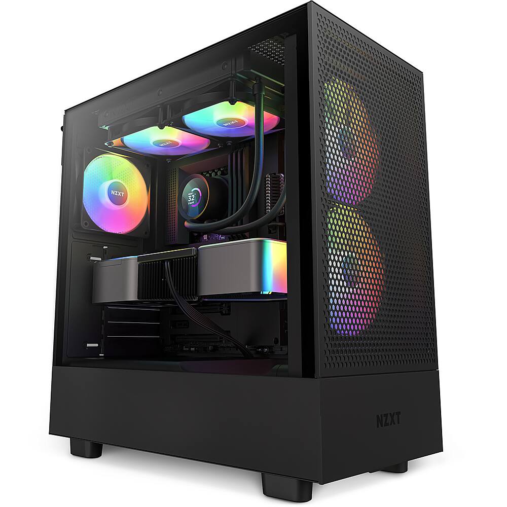 Alt View 12. NZXT - Kraken 240 - 120mm Fans + AIO 240mm Radiator Liquid Cooling System with 1.54" LCD display and RGB Fans - Black.