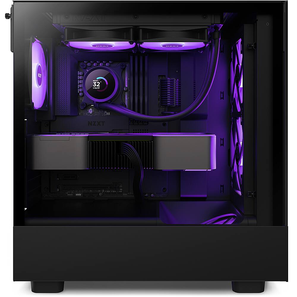 Alt View 13. NZXT - Kraken 240 - 120mm Fans + AIO 240mm Radiator Liquid Cooling System with 1.54" LCD display and RGB Fans - Black.