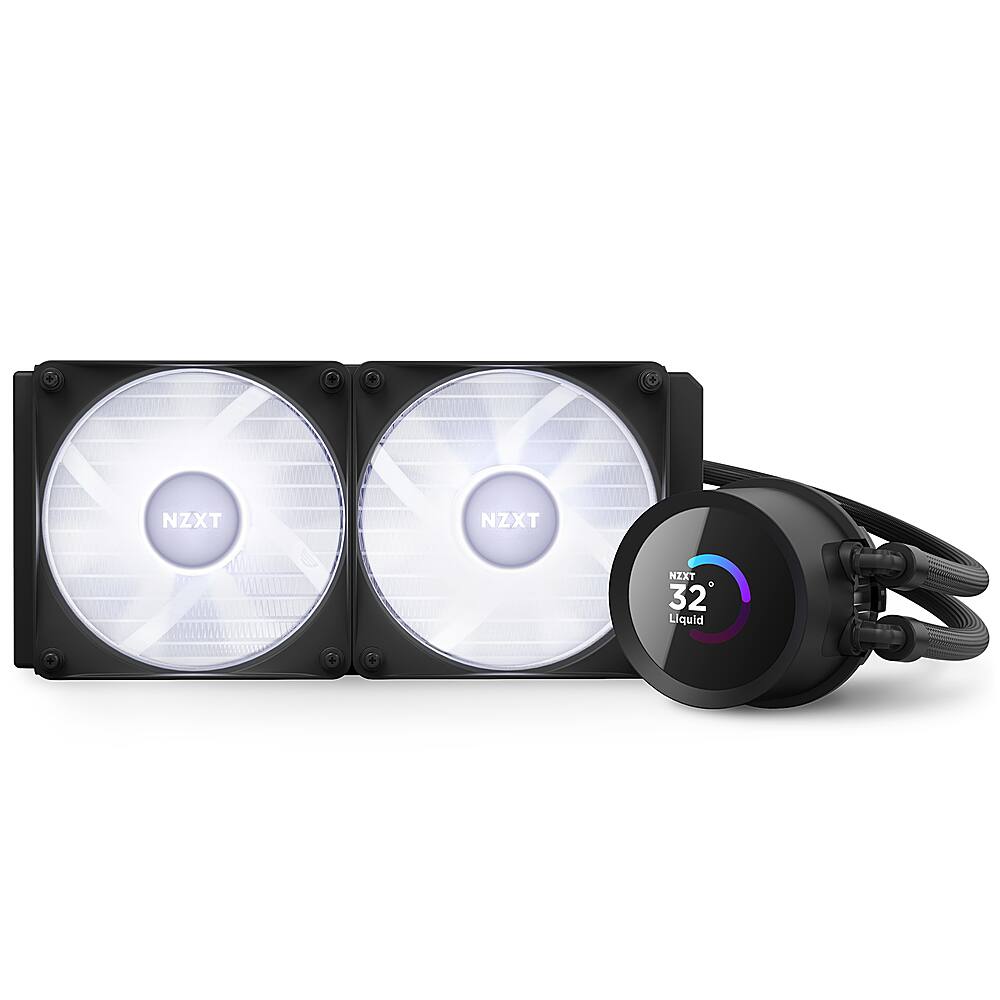 Alt View 17. NZXT - Kraken 240 - 120mm Fans + AIO 240mm Radiator Liquid Cooling System with 1.54" LCD display and RGB Fans - Black.
