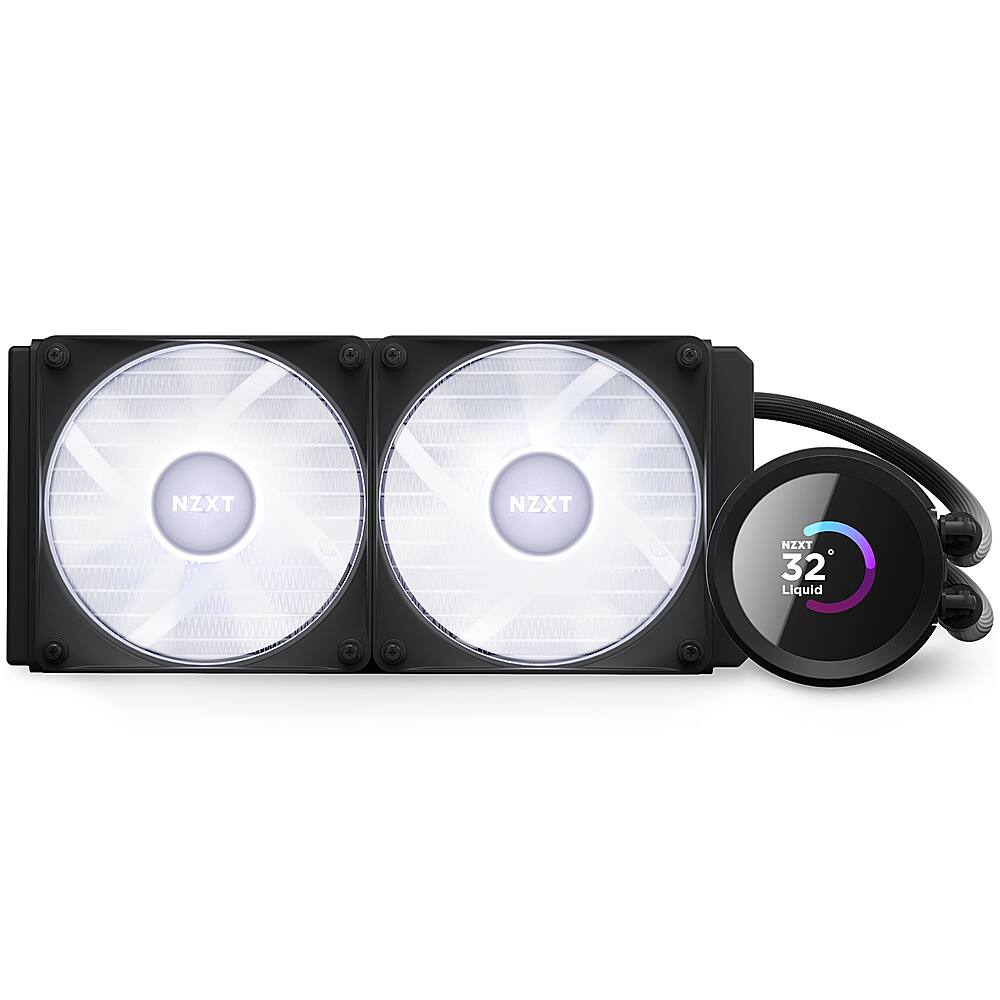 Alt View 19. NZXT - Kraken 240 - 120mm Fans + AIO 240mm Radiator Liquid Cooling System with 1.54" LCD display and RGB Fans - Black.