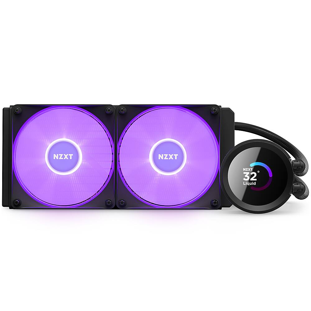 Alt View 20. NZXT - Kraken 240 - 120mm Fans + AIO 240mm Radiator Liquid Cooling System with 1.54" LCD display and RGB Fans - Black.