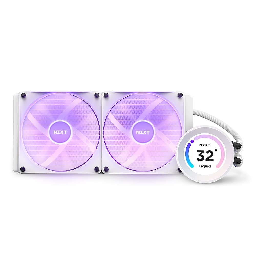 Alt View 11. NZXT - Kraken Elite RGB 280mm Radiator CPU Liquid Cooler (2 x 140mm Core Fans) with RGB Controller and 2.36" LCD Display - White.