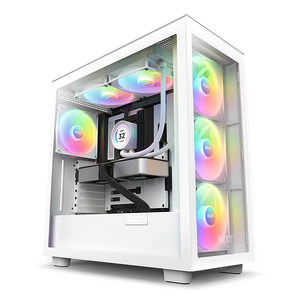 Alt View 12. NZXT - Kraken Elite RGB 280mm Radiator CPU Liquid Cooler (2 x 140mm Core Fans) with RGB Controller and 2.36" LCD Display - White.
