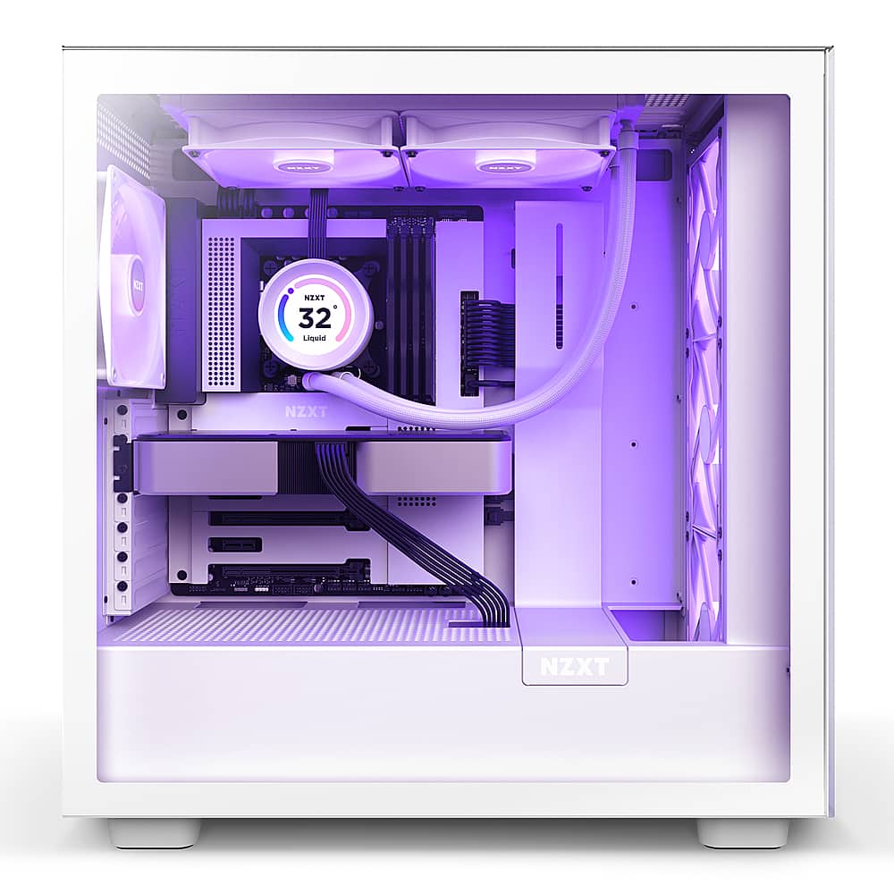 Alt View 13. NZXT - Kraken Elite RGB 280mm Radiator CPU Liquid Cooler (2 x 140mm Core Fans) with RGB Controller and 2.36" LCD Display - White.
