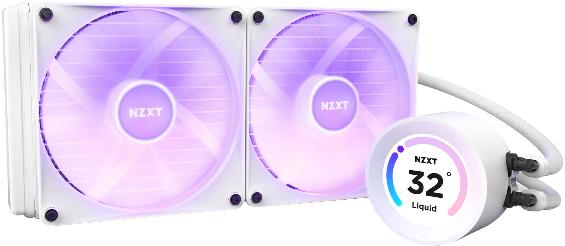 Alt View 14. NZXT - Kraken Elite RGB 280mm Radiator CPU Liquid Cooler (2 x 140mm Core Fans) with RGB Controller and 2.36" LCD Display - White.