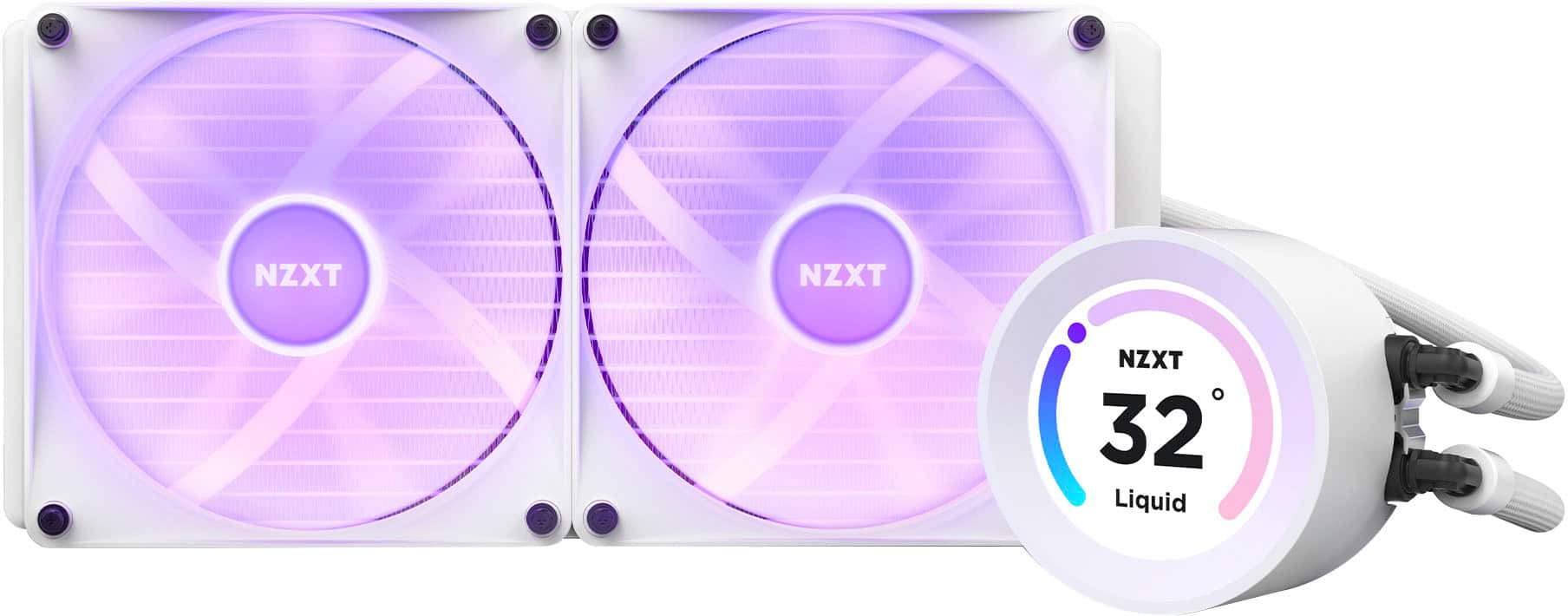 Alt View 16. NZXT - Kraken Elite RGB 280mm Radiator CPU Liquid Cooler (2 x 140mm Core Fans) with RGB Controller and 2.36" LCD Display - White.