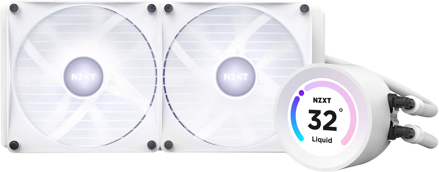 Alt View 17. NZXT - Kraken Elite RGB 280mm Radiator CPU Liquid Cooler (2 x 140mm Core Fans) with RGB Controller and 2.36" LCD Display - White.