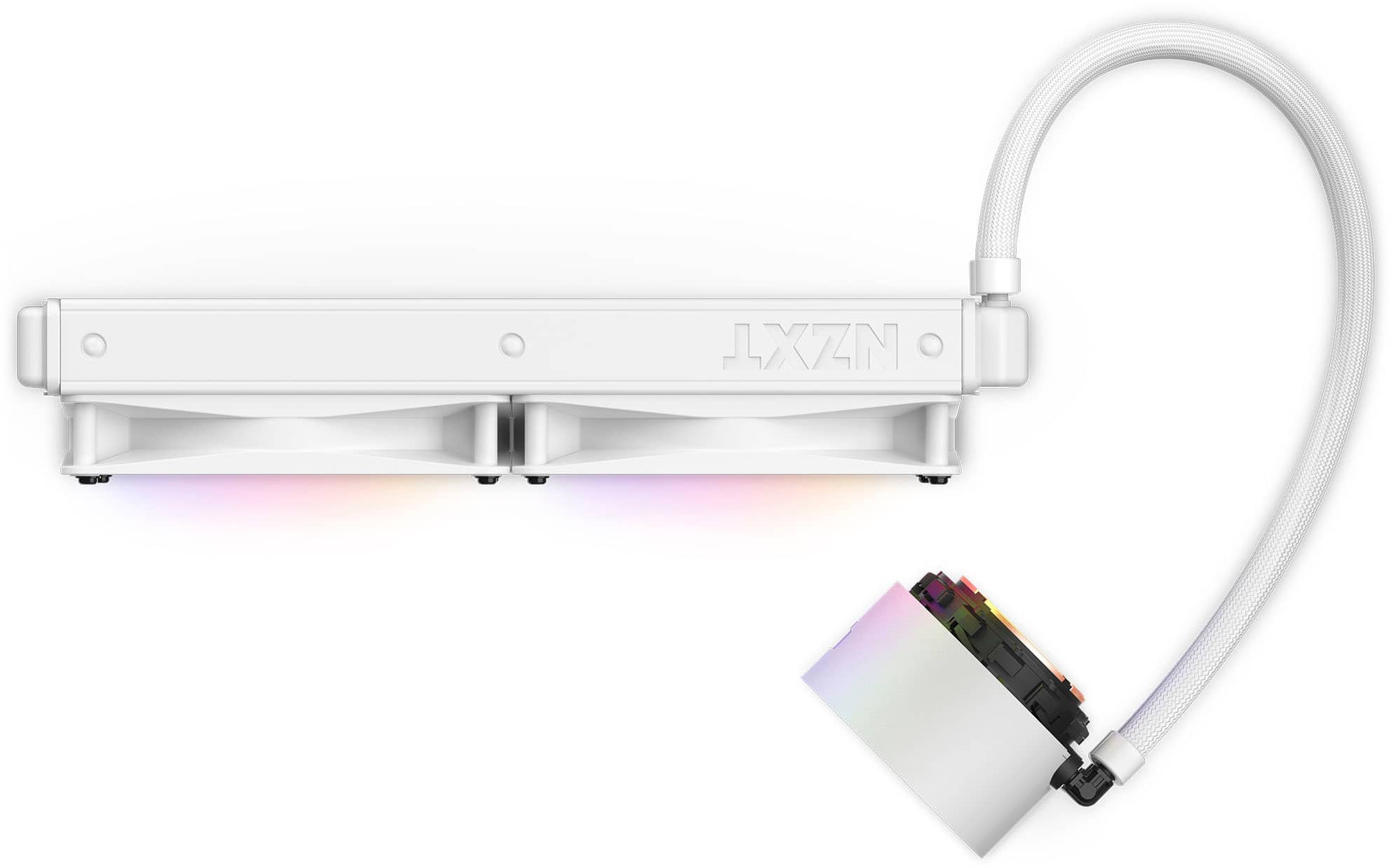 Alt View 20. NZXT - Kraken Elite RGB 280mm Radiator CPU Liquid Cooler (2 x 140mm Core Fans) with RGB Controller and 2.36" LCD Display - White.