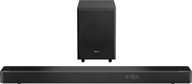Package – Hisense – 3.1.2 Dolby ATMOS Soundbar with Wireless Subwoofer and 75″ Class U6H Series Quantum ULED 4K UHD Smart Google TV – Black