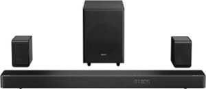 Hisense - 5.1.2 Dolby ATMOS  Soundbar with Wireless Rear Satellite Speakers & Wireless Subwoofer - Black - Front_Zoom