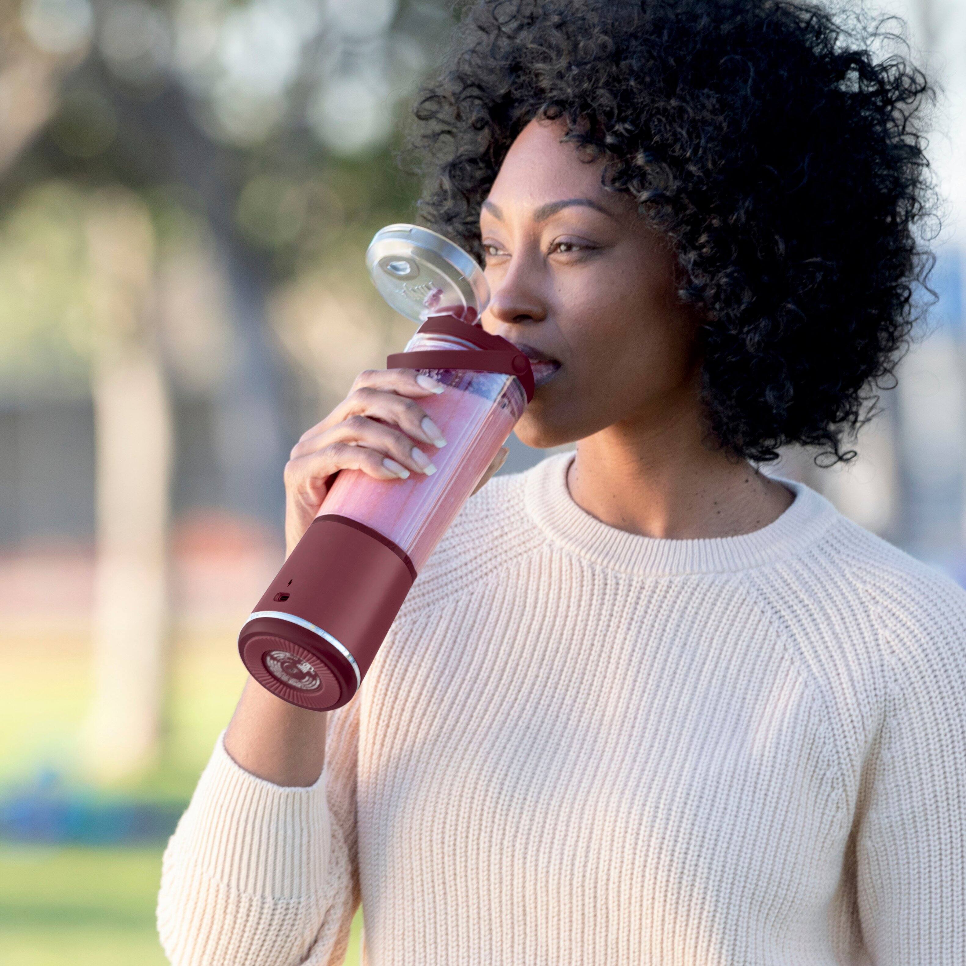 Alt View 11. Ninja - Blast 18 oz. Portable Blender - Cranberry Red.