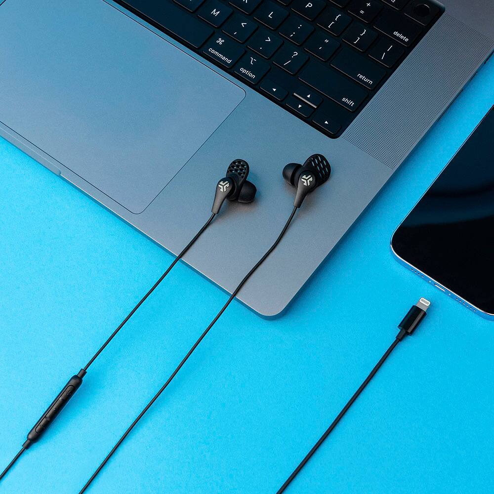 Left. JLab - JBuds Pro Lightning Wired Earbuds - Black.