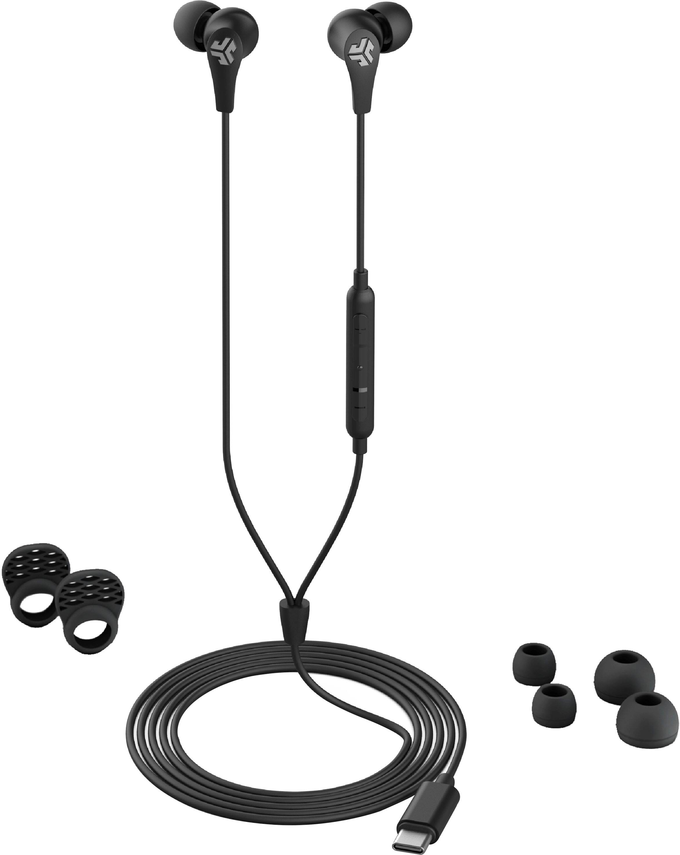 Angle. JLab - JBuds Pro USB-C Wired Earbuds - Black.