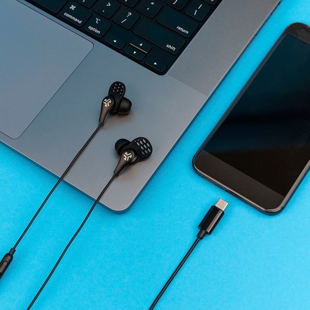 Left. JLab - JBuds Pro USB-C Wired Earbuds - Black.