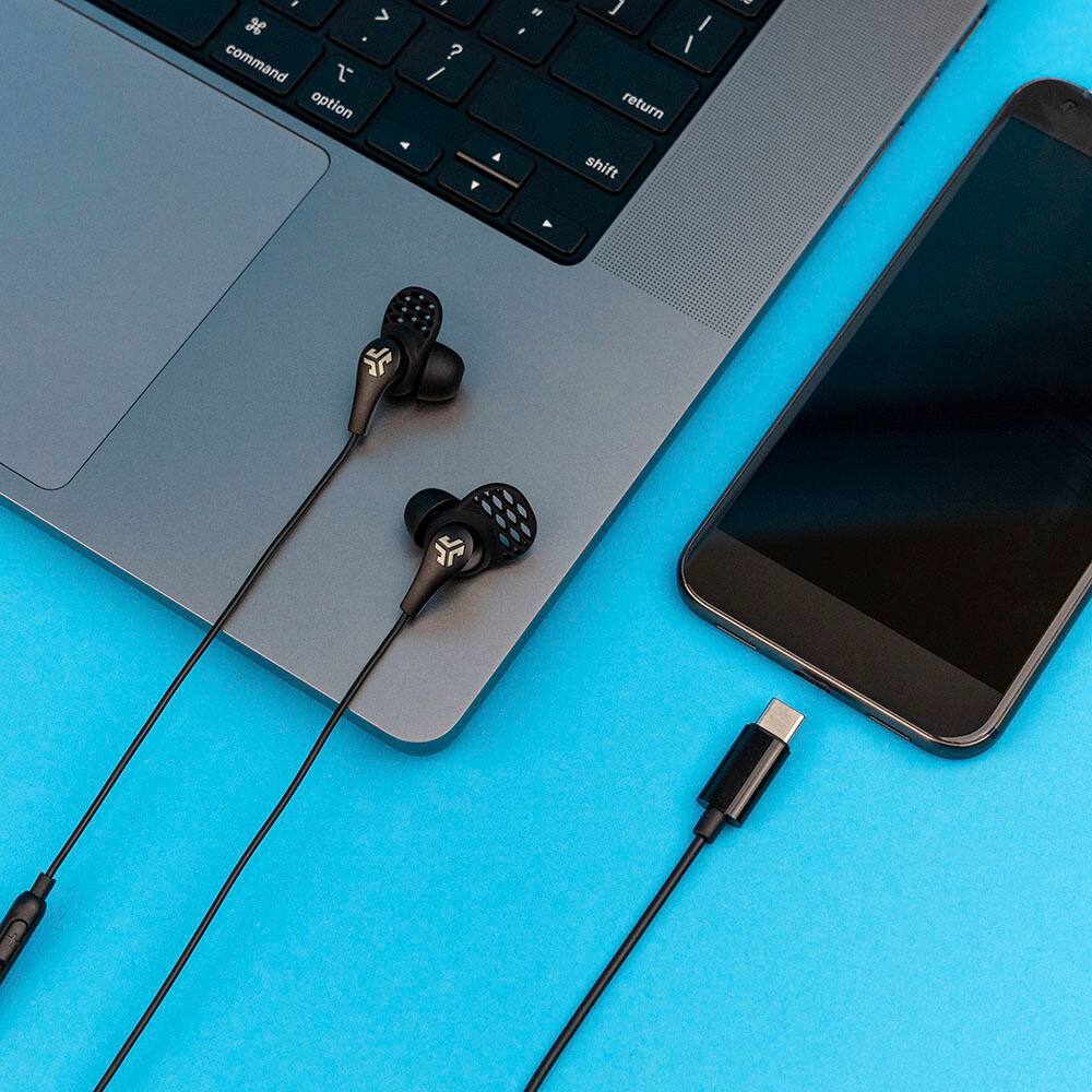 Left. JLab - JBuds Pro USB-C Wired Earbuds - Black.