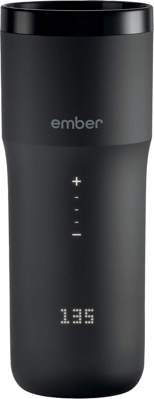 Angle. Ember - Travel Mug 2+, 12 oz, Temperature Control Smart Travel Mug - Black.