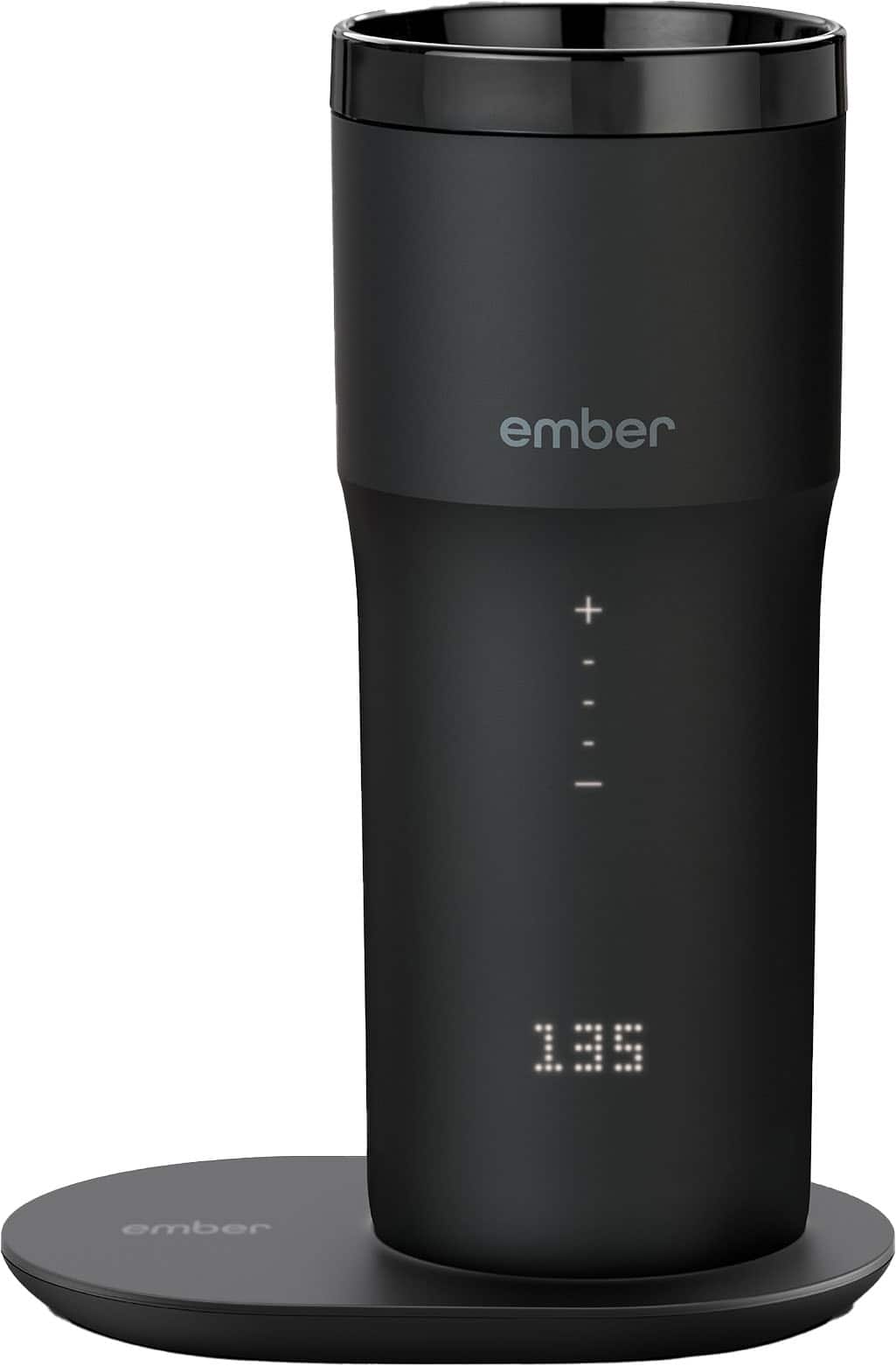 Left. Ember - Travel Mug 2+, 12 oz, Temperature Control Smart Travel Mug - Black.