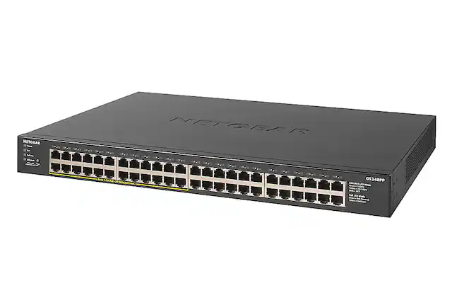 Front. NETGEAR - GS348PP Ethernet Switch - Gray.