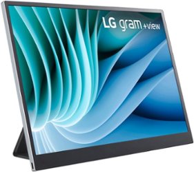 LG - gram +view 16” IPS LED Portable Monitor (USB Type-C) - Silver - Front_Zoom