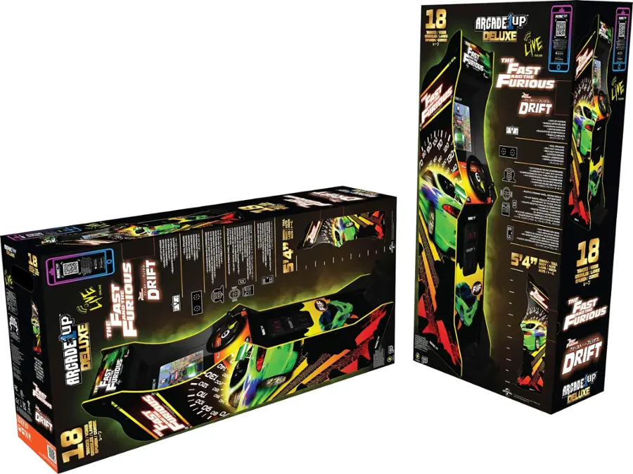 The text on the image reads: "18 Arcade Up Fast & Furious Drift - The Fast and the Furious Deluxe - 18 Lanes - 130" and "18 Arcade Up Fast & Furious Drift - The Fast and the Furious Deluxe - 18 Lanes - 140".