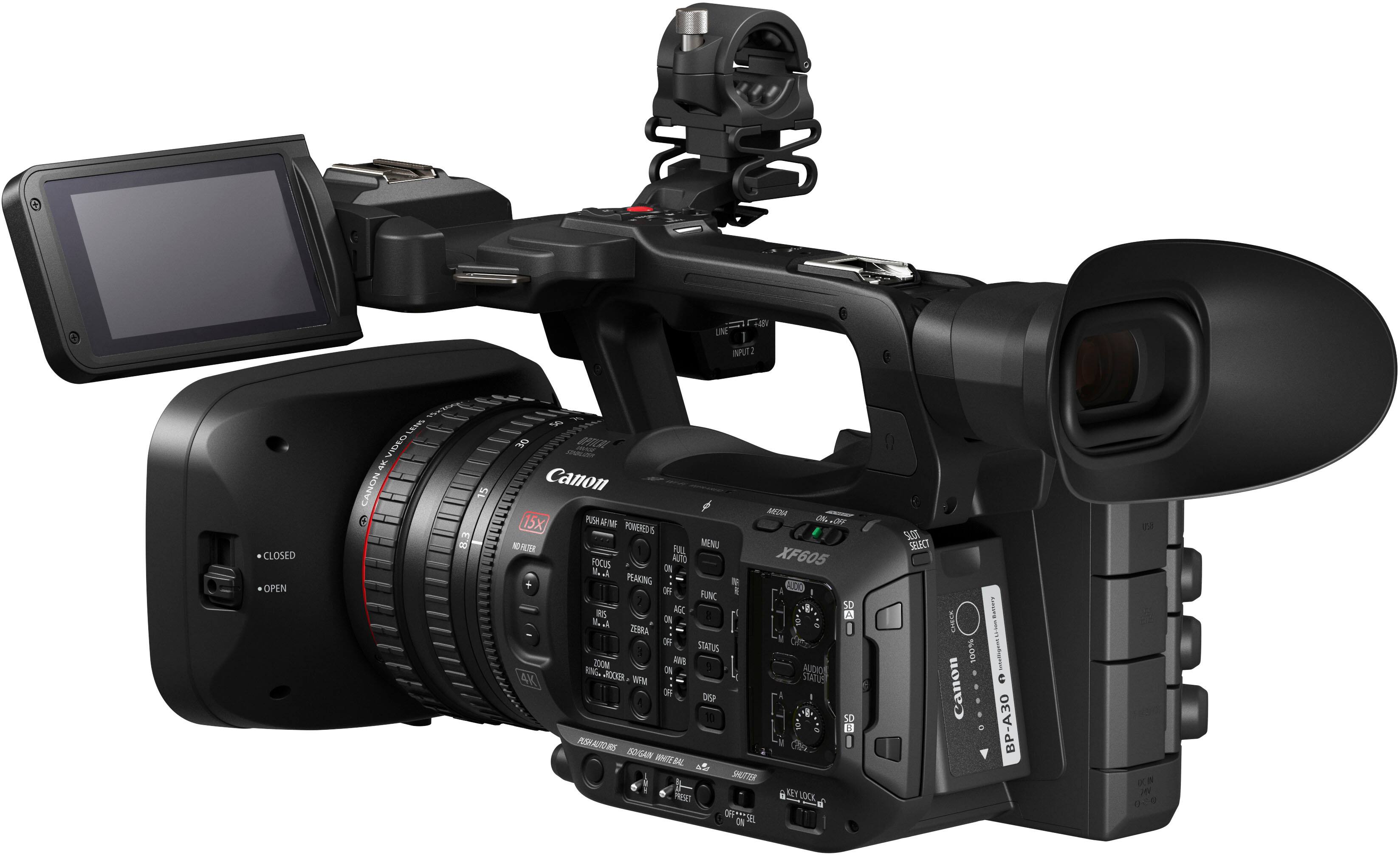 Alt View 12. Canon - XF605 4K UHD Professional Camcorder - Black.